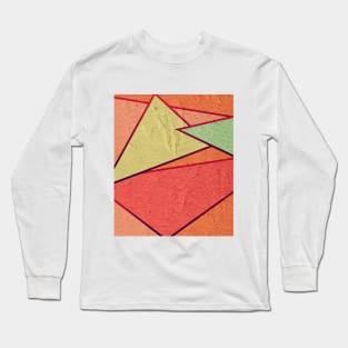 Yellow, Orange And Green Stone Texture Long Sleeve T-Shirt